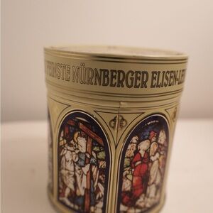 Vintage tea Tin with Stained Glass Design farmhouse moody decor kitchen storage